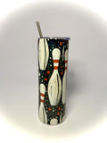 20 oz Vintage Bowling Stainless Steel Tumbler with Lid, Straw