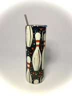 20 oz Vintage Bowling Stainless Steel Tumbler with Lid, Straw