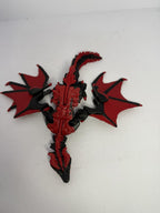 3D Printed Winged Dragon -PLA- Black and Red - 12 inches Long - Articulated