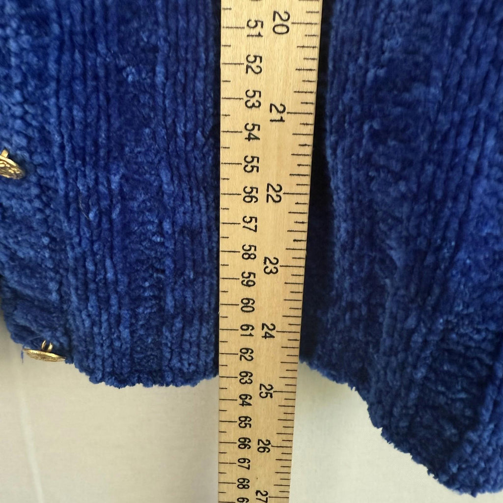 Knit Fit Womens Button Up Cardigan Size xl Royal Blue 100% acrylic