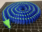 3D Printed LONG Dragon/Snake - PLA - Blue and Green - 5 Feet 4 Inches