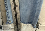 Free People Button Fly Raw Hem Ankle Blue Denim Skinny Jeans Size 28
