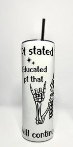 20 oz Skeleton Nurse Stainless Steel Tumbler with Lid, Straw