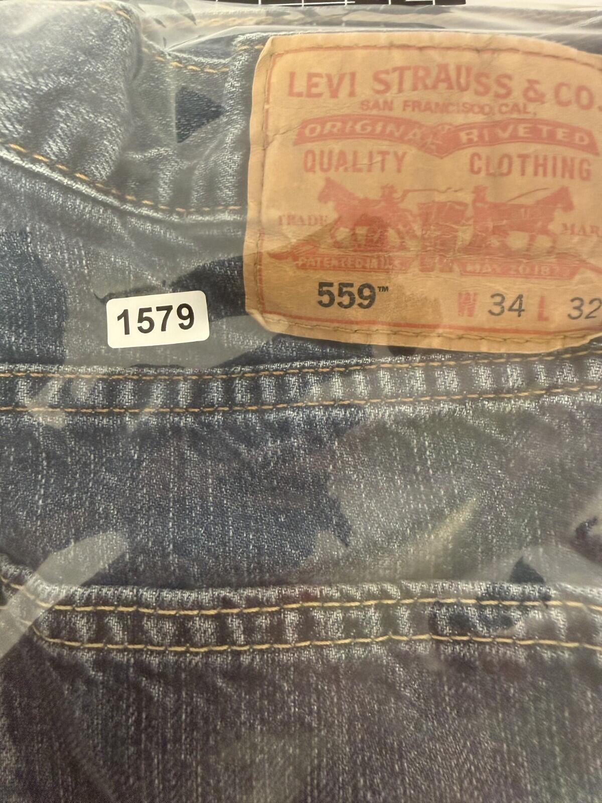 Levi's 559 jeans men's 34 x 32 relaxed fit straight blue denim Pants retro