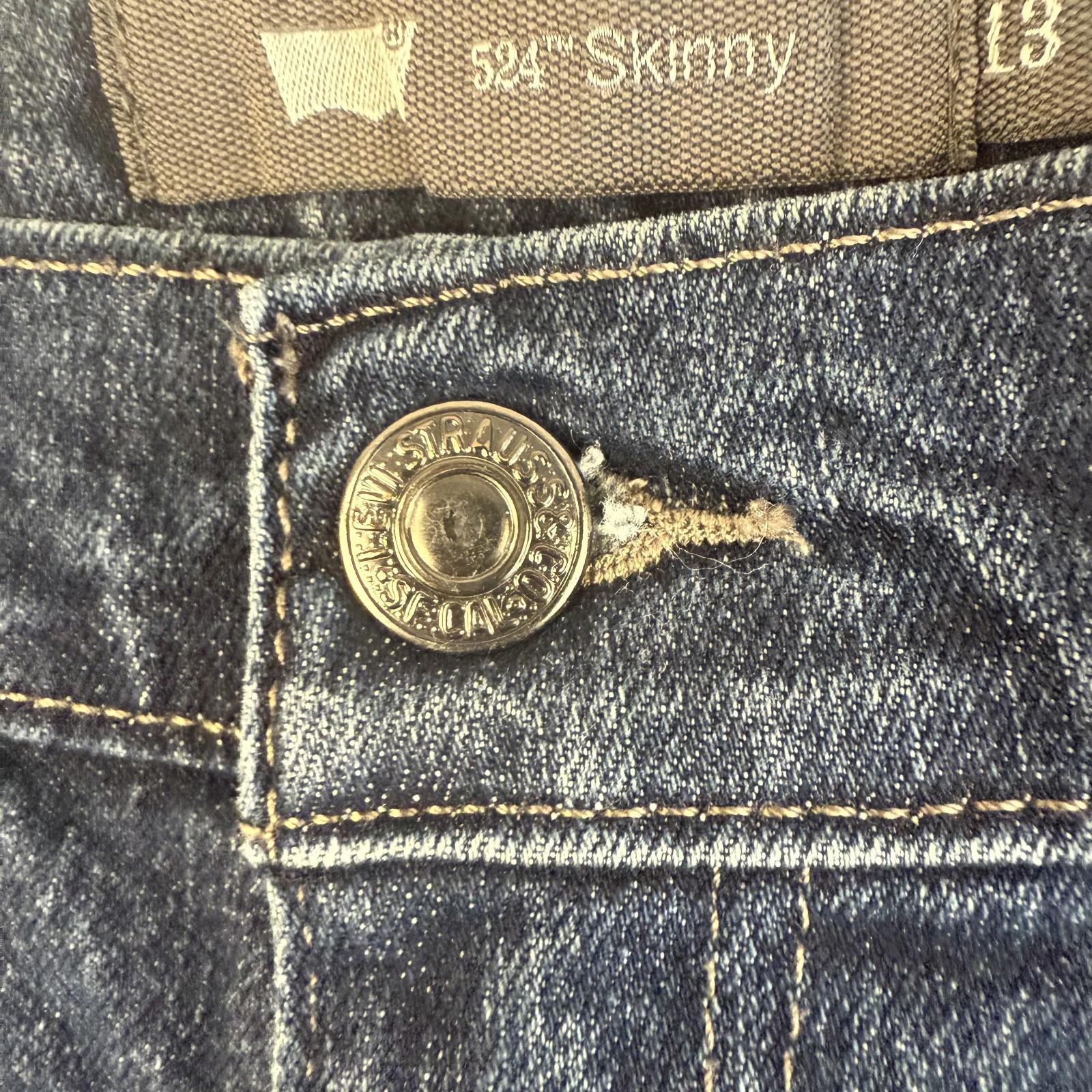 Levi's 524 Skinny Jeans Womens Size 13 Dark Wash Stretch Whiskered