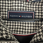 TOMMY HILFIGER Puffer Vest Womens Small Classic Houndstooth Jacket Black White