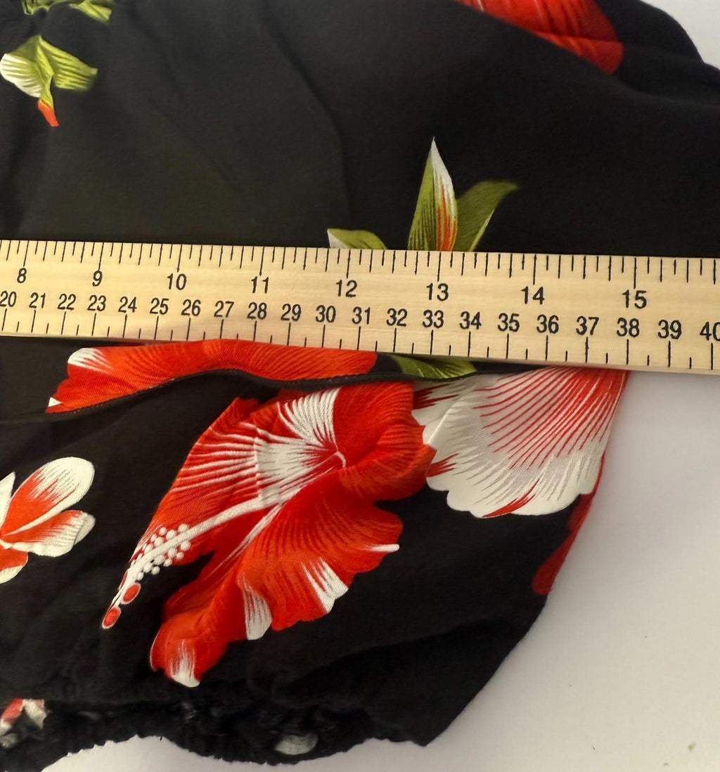 Advance 2 Piece Top/Pants Womens Floral outfit size S/M black red lightweight