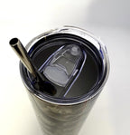 20 oz Army Flag Stainless Steel Tumbler with Lid, Straw