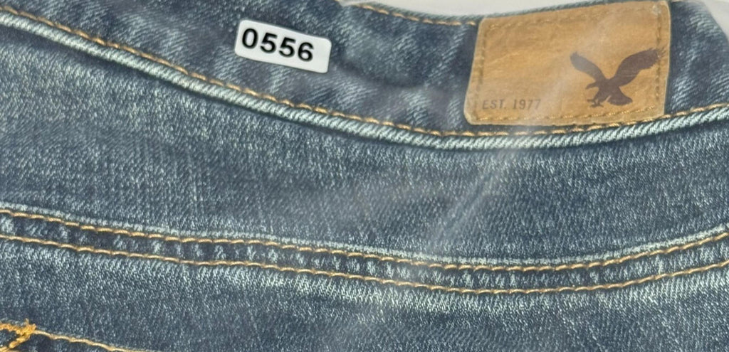 American Eagle Womens Jeans Size 2 Boy Crop Stretch Button Fly Dark Wash