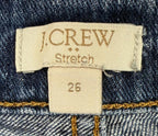 J. Crew Womens Size 26 Skinny Blue Jeans Cotton Blend Stretch Distressed