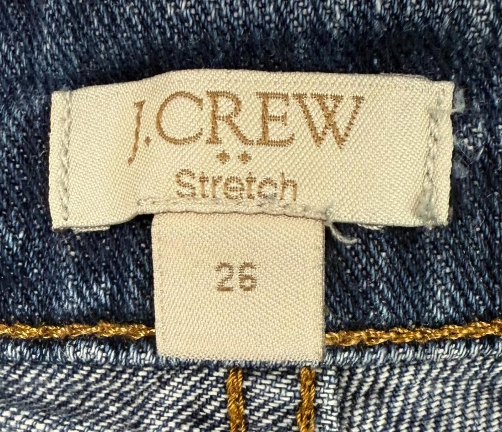 J. Crew Womens Size 26 Skinny Blue Jeans Cotton Blend Stretch Distressed