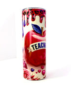 20 oz Teacher Hearts Stainless Steel Tumbler with Lid, Straw