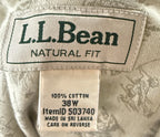 LL Bean Natural Fit Cargo Short Mens Size 38 Khaki Brown Tan 9 Inch Inseam