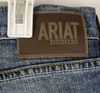 Ariat Mens Blue Jeans Straight Leg Fit Denim M5 34/32 Pants Distressed Cowboy