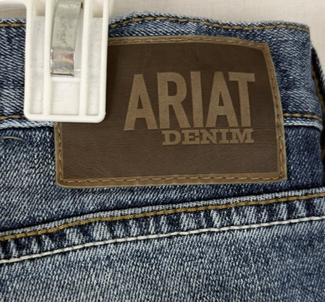 Ariat Mens Blue Jeans Straight Leg Fit Denim M5 34/32 Pants Distressed Cowboy