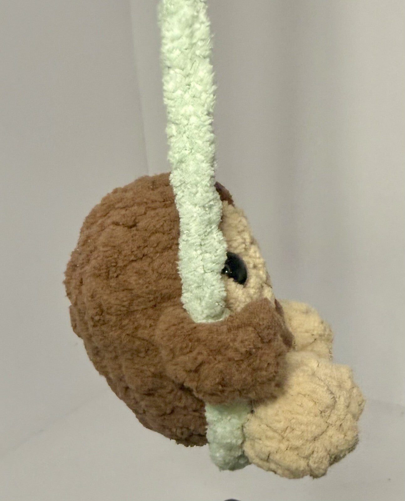 Crocheted Swinging Bigfoot - Rearview Mirror Decor - 4 inch - Handmade