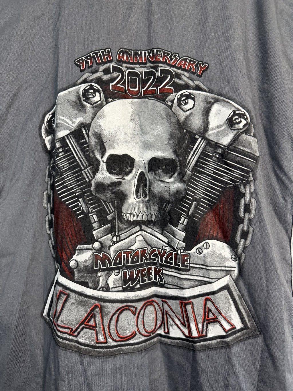 Vance Biker Wear 99th Laconia Bike Week Button Down Shirt Men 5xl Mechanic Style