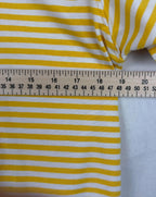BOBBIE BROOKS Womens Shirt~Yellow & White Stripe~V-Neck~Short Sleeve Size Small