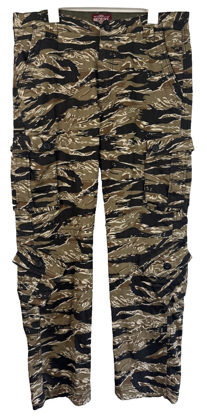 Matchstick Pants Mens 36x32 XXL Camo Cargo Cotton Utility Multi Pocket Military
