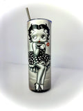 20 oz Vintage Betty Boop Stainless Steel Tumbler with Lid, Straw