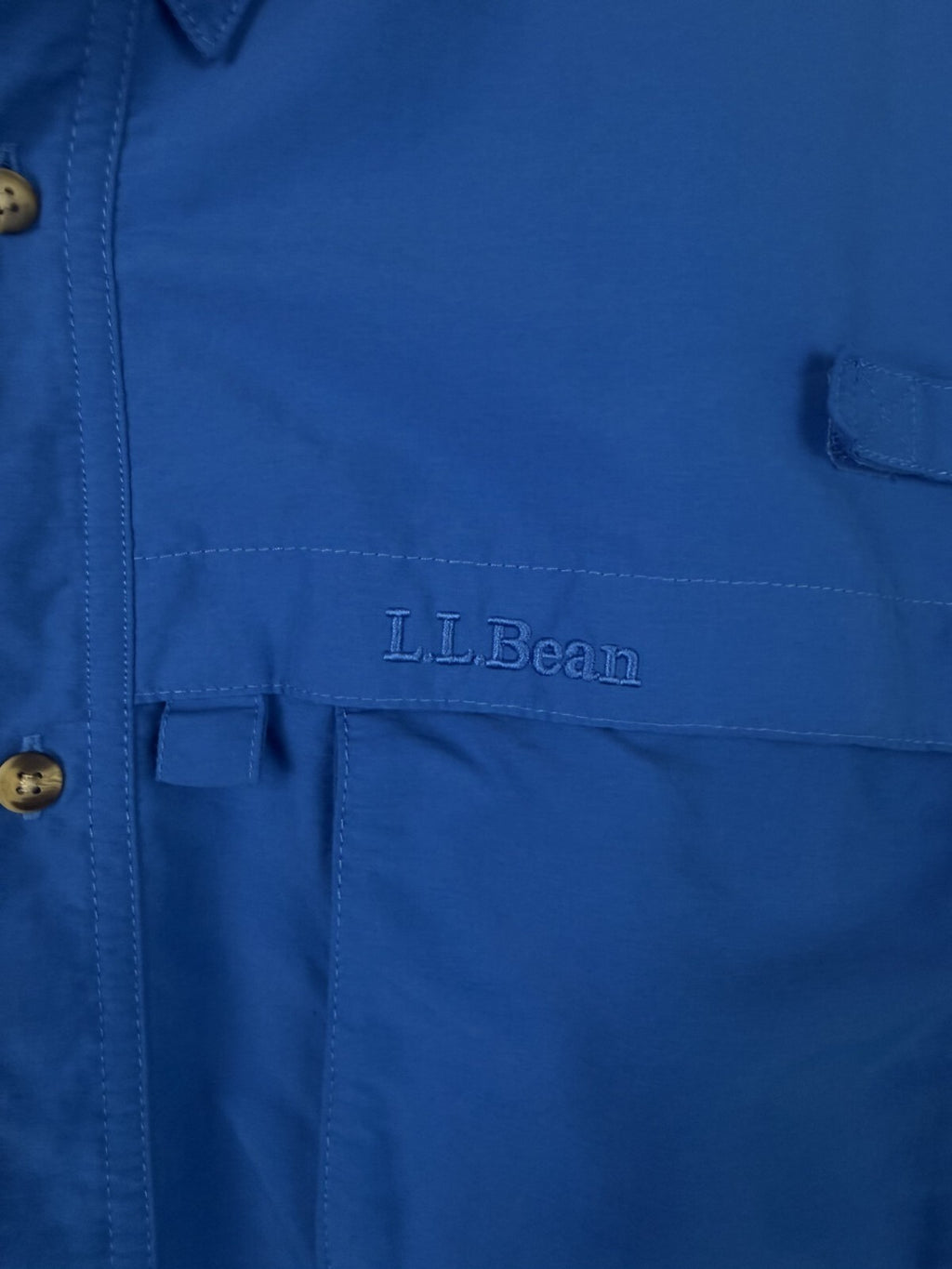 LL BEAN Shirt Mens 2xl XXL Tall Vented Long Sleeve Fishing Hiking Blue