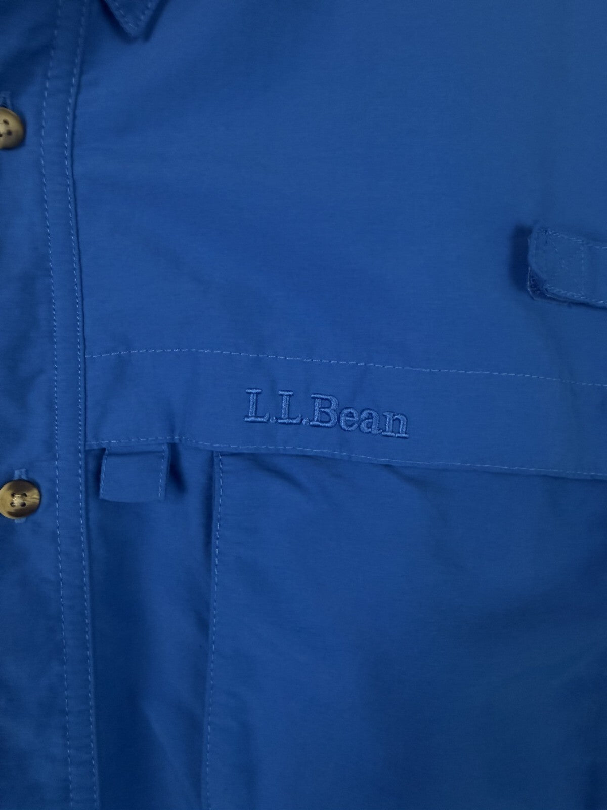 LL BEAN Shirt Mens 2xl XXL Tall Vented Long Sleeve Fishing Hiking Blue