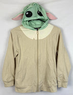 Star Wars Baby Yoda Grogu Hoodie Youth Size M Zip Up Sweatshirt w/ Ears on Hood
