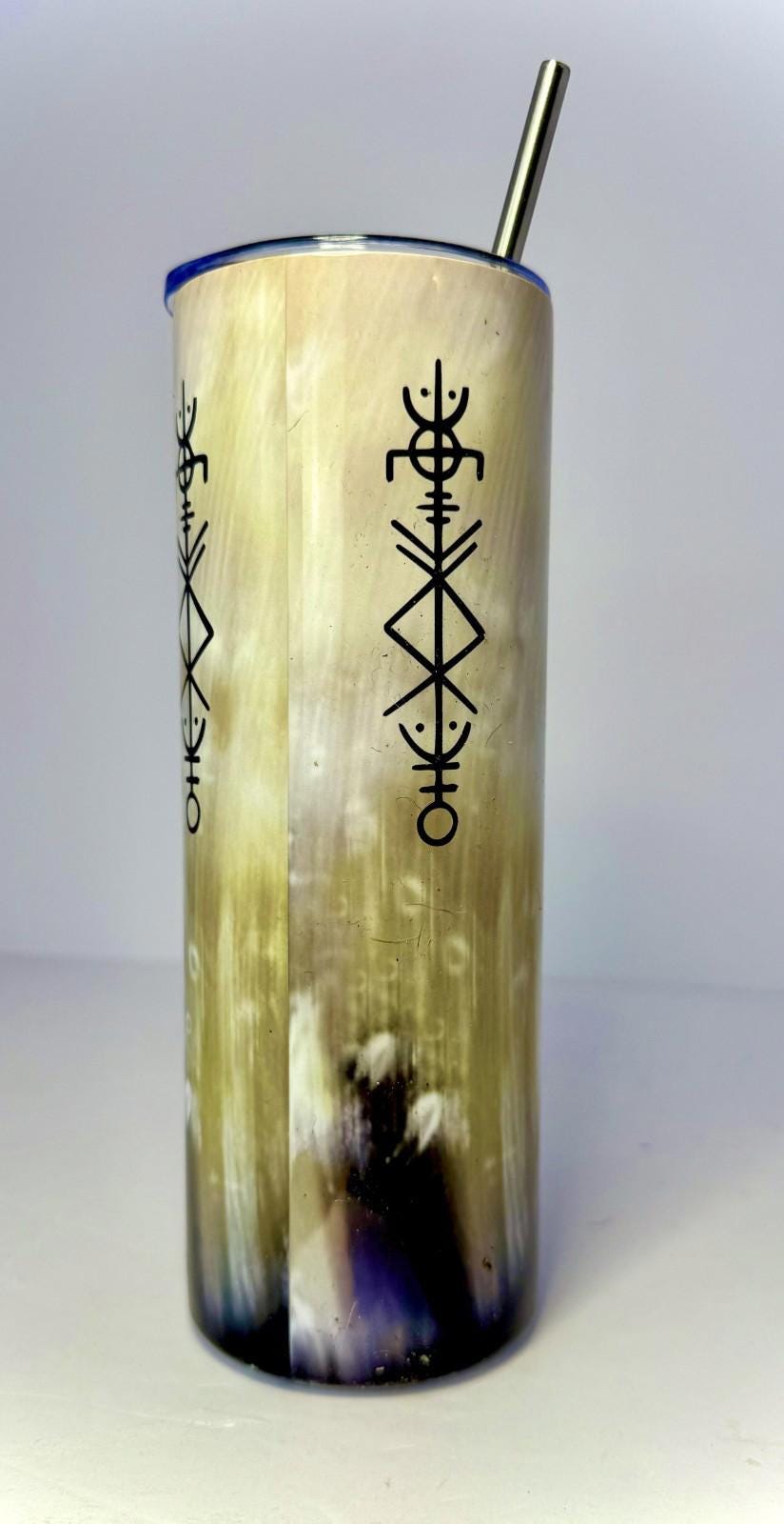 20 oz Viking Horn Stainless Steel Tumbler with Lid, Straw