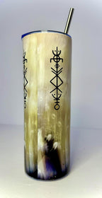 20 oz Viking Horn Stainless Steel Tumbler with Lid, Straw