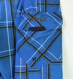 Hurley Phantom Board Shorts Mens Large Blue Plaid Swim Trunks Cargo