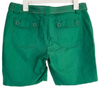 Tommy Hilfiger Womens Shorts Slim Fit Size 8 Cut Off Green with Belt
