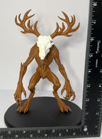 3D Printed Wendigo - 9 in - Brown and White PLA - with base