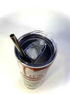 20 oz Slayin Christmas Stainless Steel Tumbler with Lid, Straw