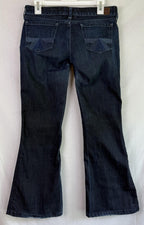American Eagle Real Flare Jeans Women 6 Blue Dark Wash Low Rise