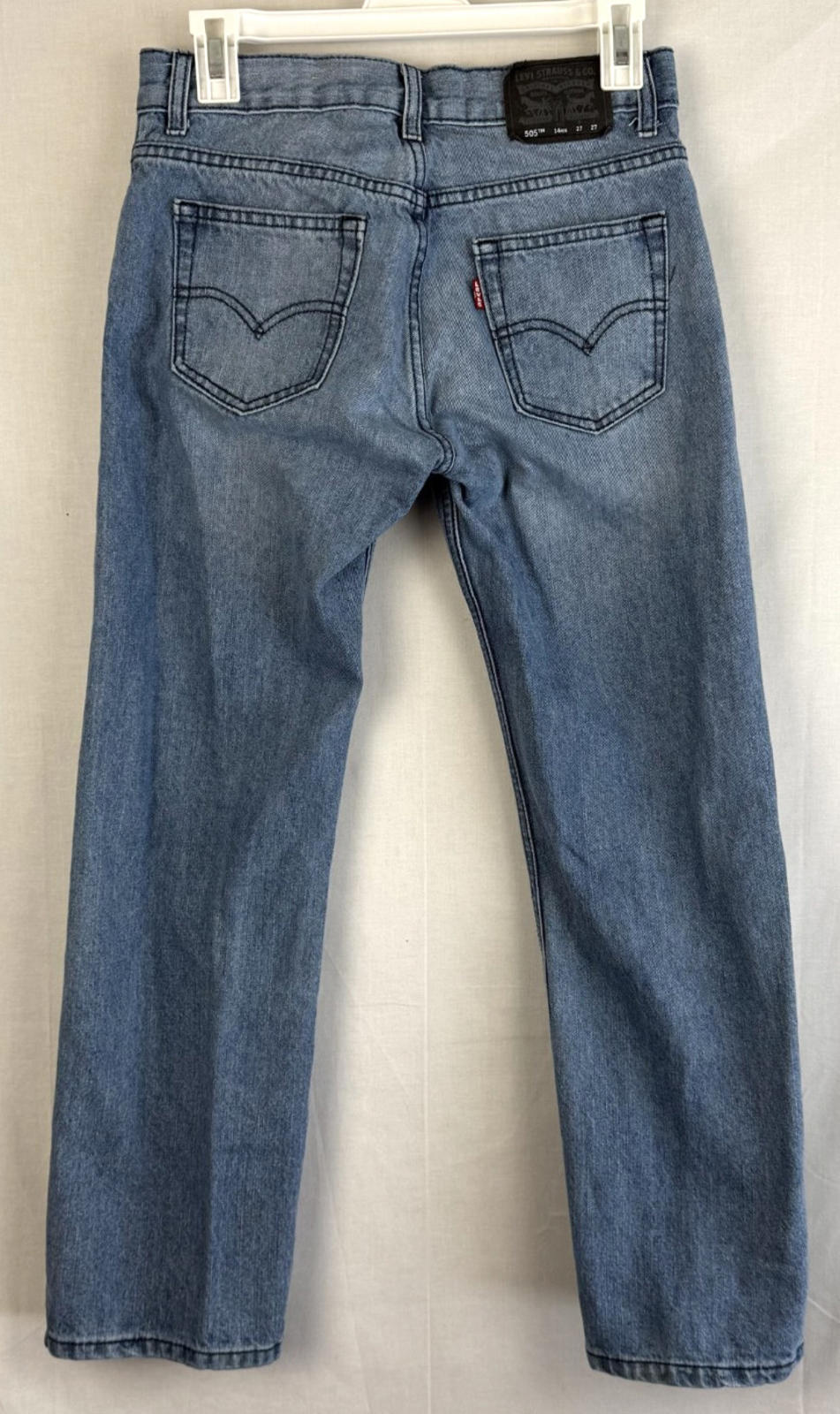 Levi’s 505 Jeans Youth 14 Regular 27x27 Blue Denim Straight Leg Zip Fly Classic