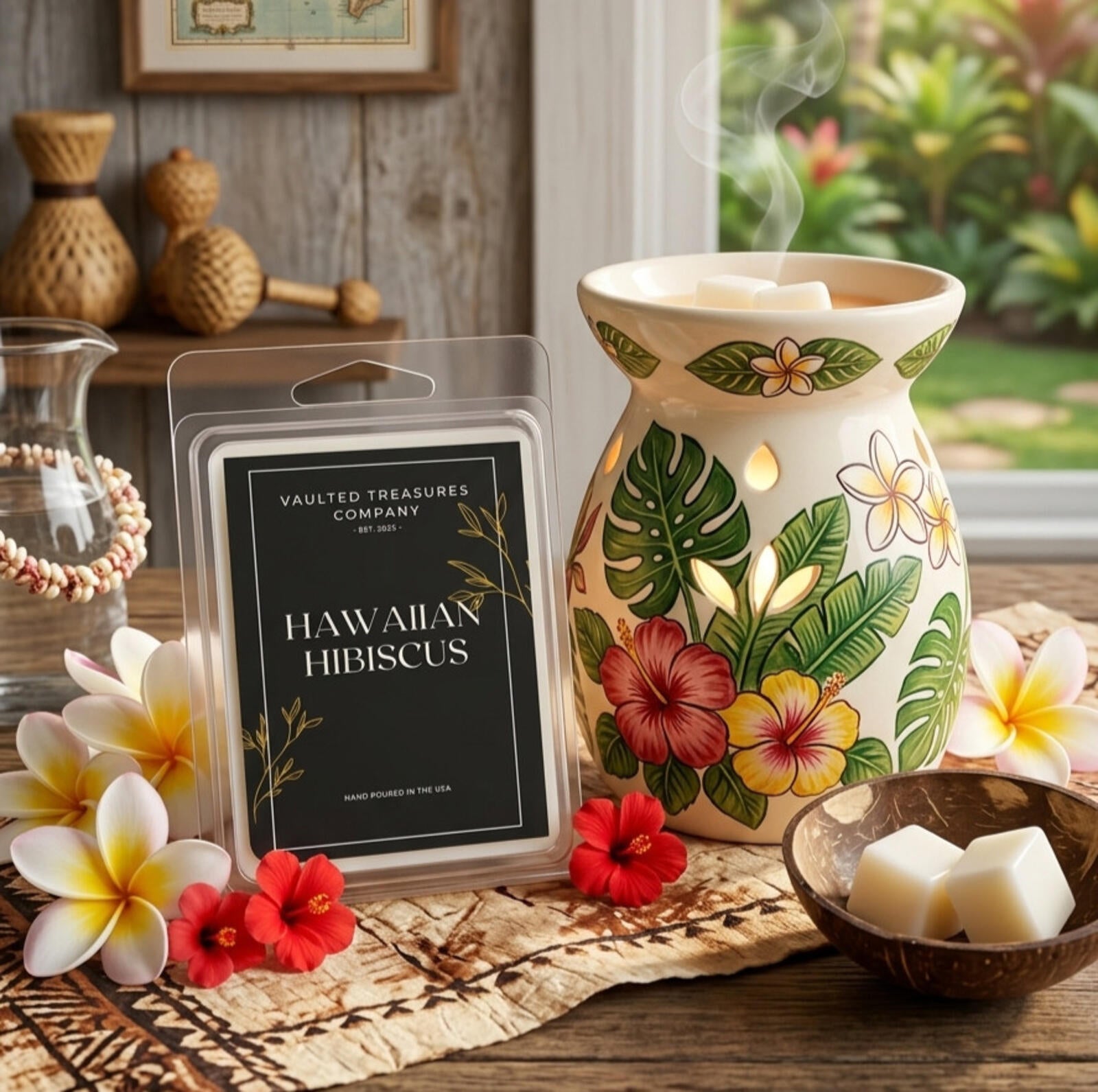Hawaiian Hibiscus Handmade Premium Wax Melts - 6 melts - Strong Scent