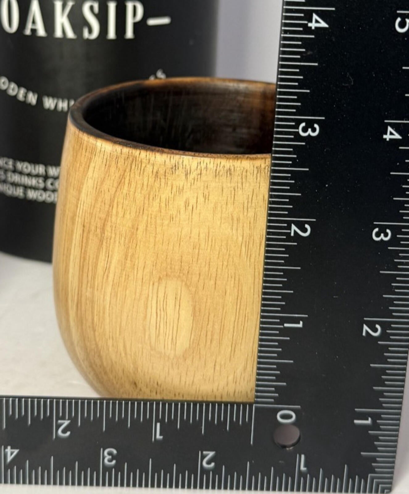 Oaksip Charred Wooden Bourbon Drinking Glass Bourbon Gifts for Men- 2 Cups