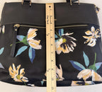 Travelon Anti Theft Addison Tote Bag Midnight Floral Travel 13x11x4  Black