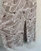 Windsor Dress Womens Size Large Tropical White/Brown Palm Leaves
