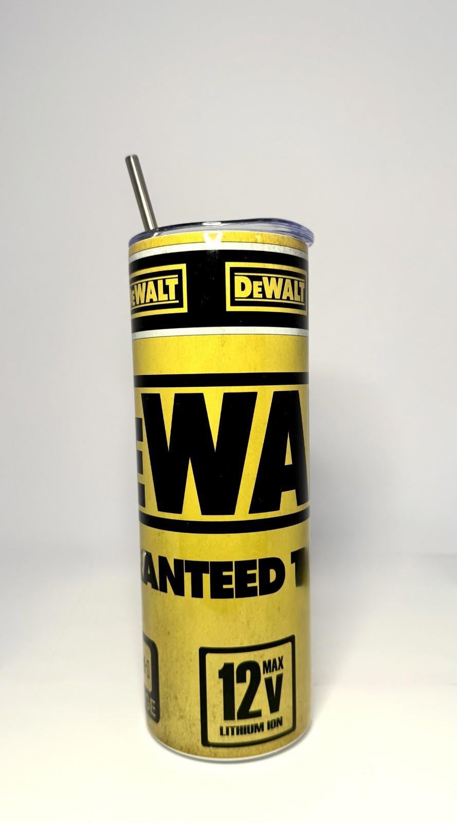 20 oz Dewalt Stainless Steel Tumbler with Lid, Straw