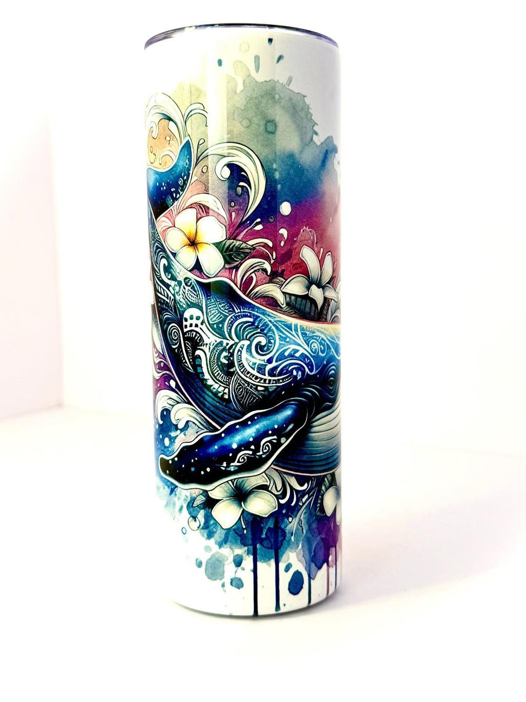20 oz Whale Colorful Stainless Steel Tumbler with Lid, Straw