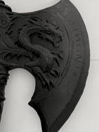 3D Printed Dragon Axe - Black - PLA