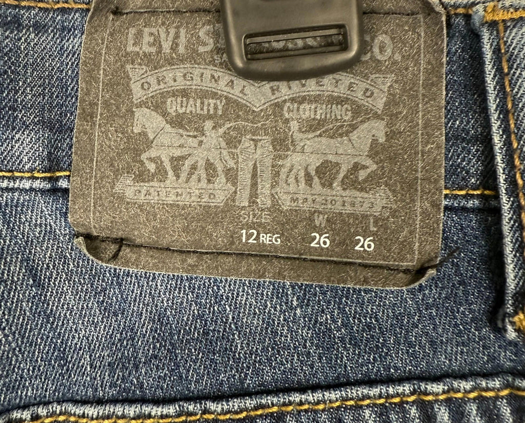 Levis Youth Jeans Performance 511 Slim Medium Wash Blue Denim Size 12 Reg 26x27"