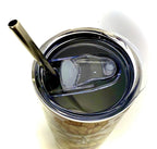 20 oz Stay Golden Sunflower and LadyBugs Stainless Steel Tumbler with Lid, Straw