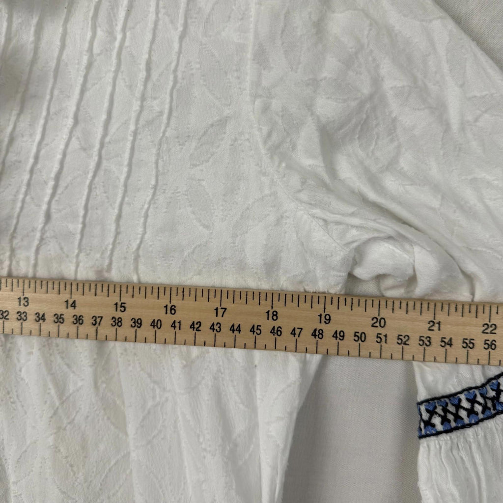 Tommy Bahama Womens Shirt Size XS 100% Cotton Flowy White Embroidered
