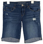 Aeropostale Womens Bermuda Shorts Sz 10 Distressed Denim