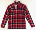 Eddie Bauer Womens Fleece Sz XS 1/4 Zip Pullover NEW Berry Plaid NEW Red/Pink
