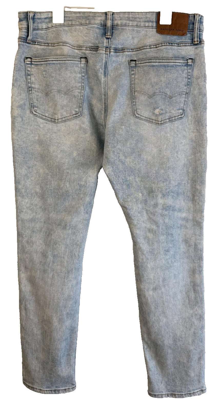 American Eagle 36x32 Athletic Skinny Jeans Airflex TempTech Distressed Acid Wash