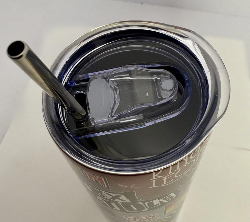 20 oz Rock Stickers Stainless Steel Tumbler with Lid, Straw