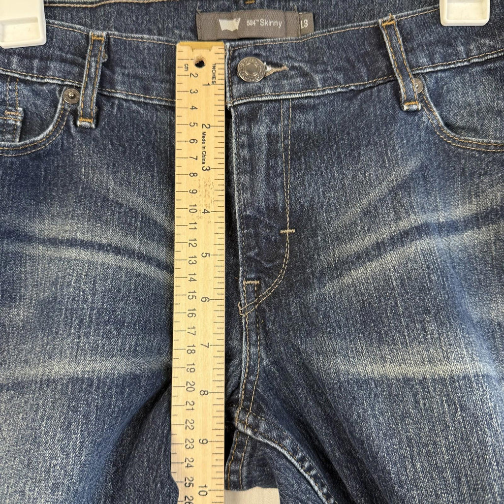 Levi's 524 Skinny Jeans Womens Size 13 Dark Wash Stretch Whiskered